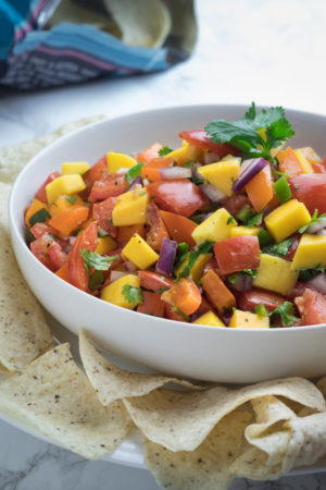 chips and mango salsa