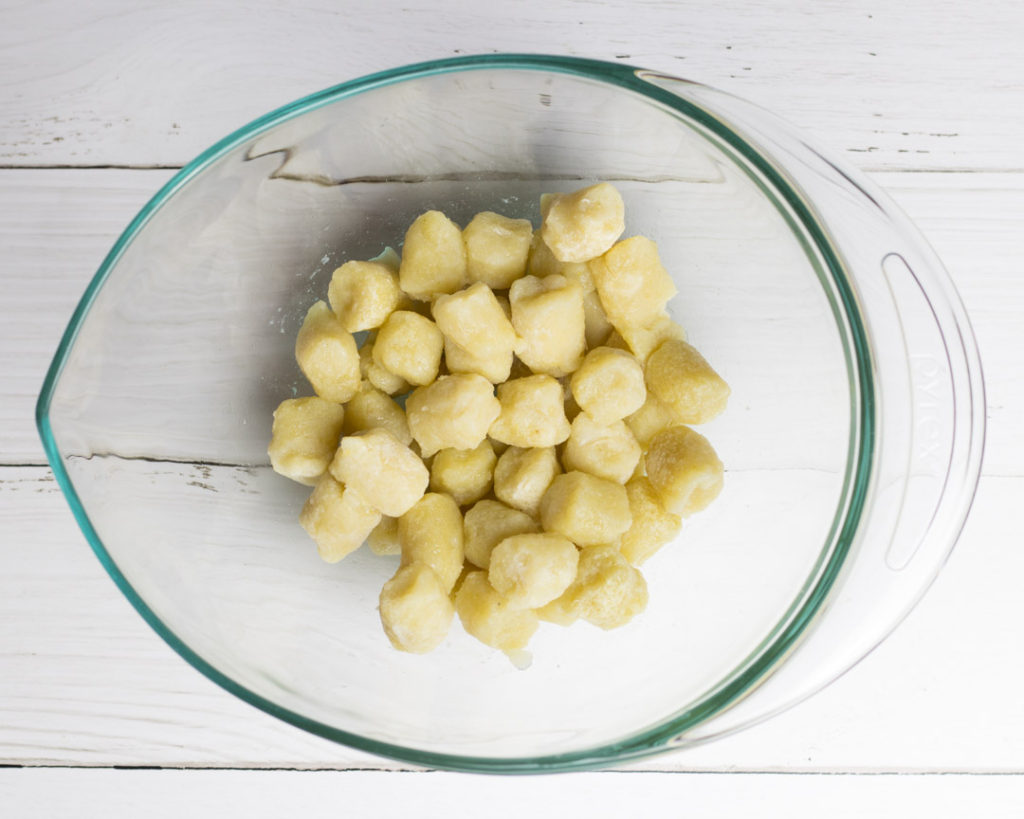 Cauli Gnocchi in bowl thawed