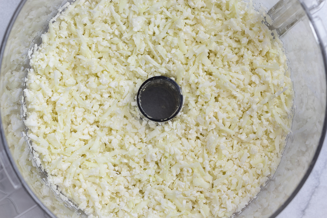 Cauliiflower rice in food processor 