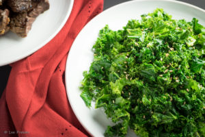 Asian seasoned kale on a plate