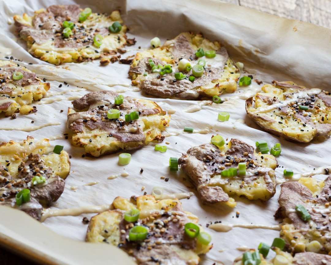 Baked smashed baby potatoes