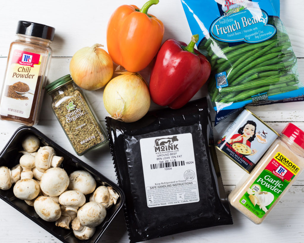 Some of the ingredients for hearty veggie chili