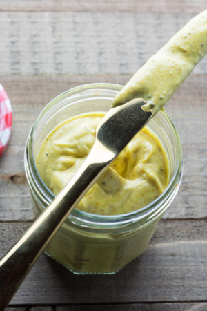 Creamy Curry Aioli in a jar