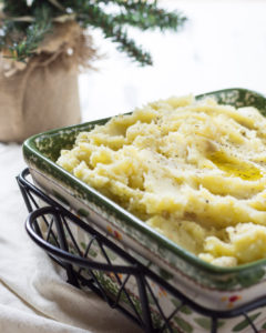 Creamy Mashed Potatoes with a dollop of ghee on top
