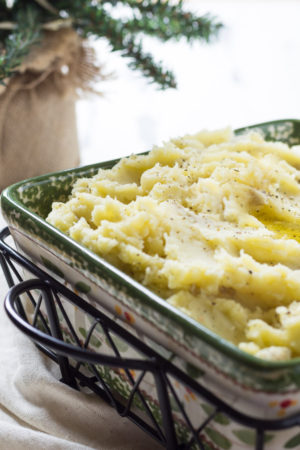 Creamy Mashed Potatoes with a dollop of ghee on top